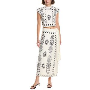 Abbey Womens  2Pc Top & Skirt Set, White
